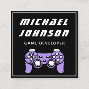 Trendiget Modern Game Developer Designer Black Whi Fyrkantigt Visitkort
