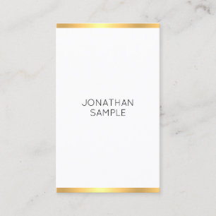 Trendiget Modern Guld White Simple Elegant Templat Visitkort