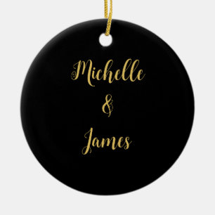 Trendiget Modern i Black & Guld Färg Professionell Julgransprydnad Keramik