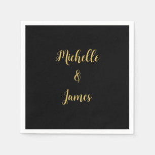 Trendiget Modern i Black & Guld Färg Professionell Pappersservett