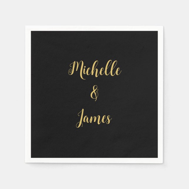 Trendiget Modern i Black & Guld Färg Professionell Pappersservett (Framsidan)