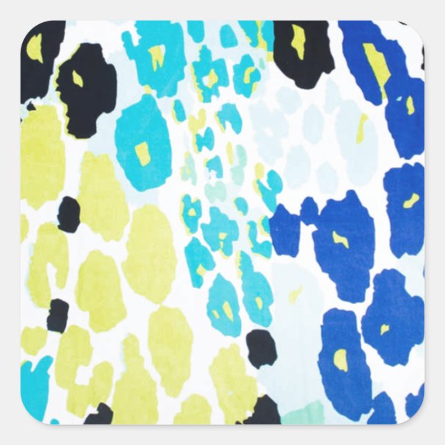 Trendiget Modern Leopard Mönster Fyrkantigt Klistermärke (Framsida)