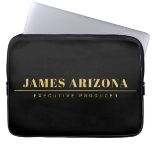 Trendiget Modern minimalist Black Guld Professione Laptop Fodral