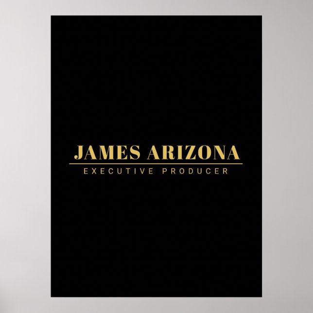 Trendiget Modern minimalist Black Guld Professione Poster (Framsidan)