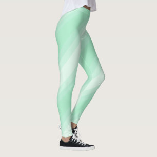 Trendiget Modern Mint Grönt White Rand-mall Leggings