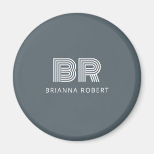 Trendiget Modern Monogram Branding Logotyp Snyggt Magnet