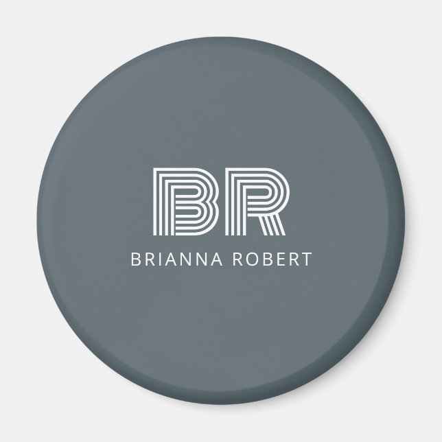 Trendiget Modern Monogram Branding Logotyp Snyggt  Magnet (Framsidan)