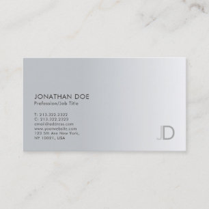 Trendiget Modern Monogram Elegant Silver-mall Visitkort