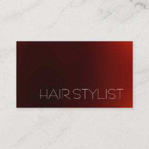 Trendiget Modern Mörk Red Hair Stylist Visitkort