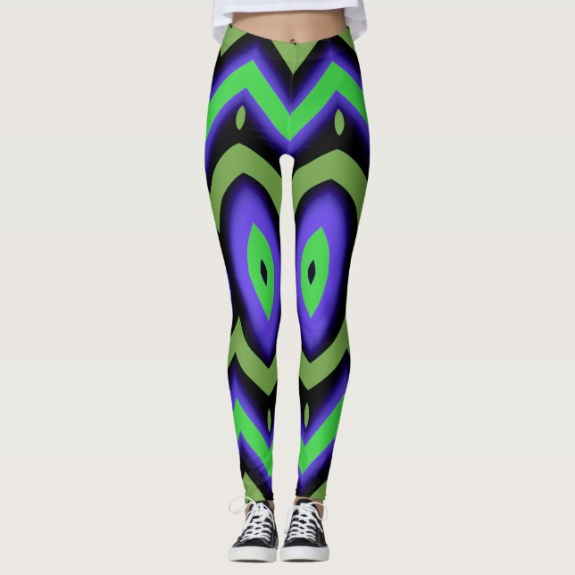 Trendiget Modern multifärgad "Ratti_Kreativ_Arts" Leggings (Framsida)
