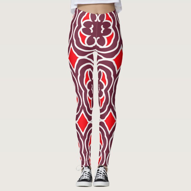 Trendiget Modern multifärgad "Ratti_Kreativ_Arts" Leggings (Framsida)