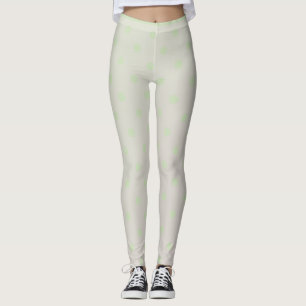 Trendiget Modern Pastel Grönt Polka Dot Leggings