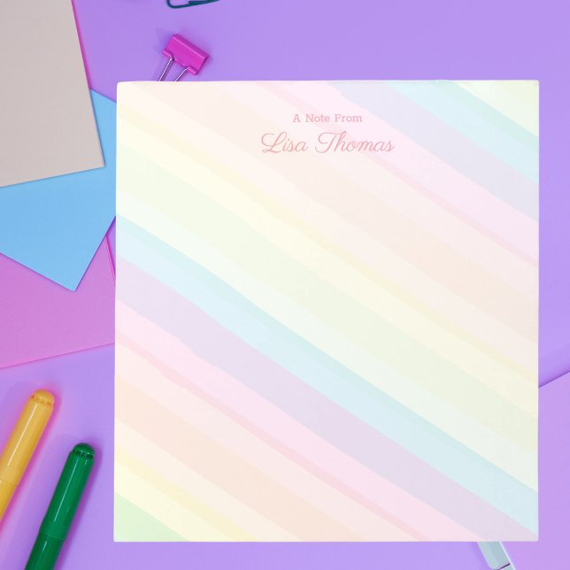 Trendiget Modern Pastel Rainbow A Note from Anteck Anteckningsblock (Skapare uppladdad)