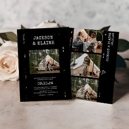 Trendiget Modern Photo Booth Bröllop Inbjudningar