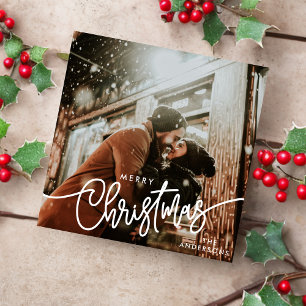 Trendiget Modern Photo God jul Script par Julkort