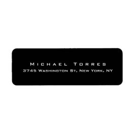 Trendiget Modern Plain Elegant, svart minimalistis Returadress Etikett