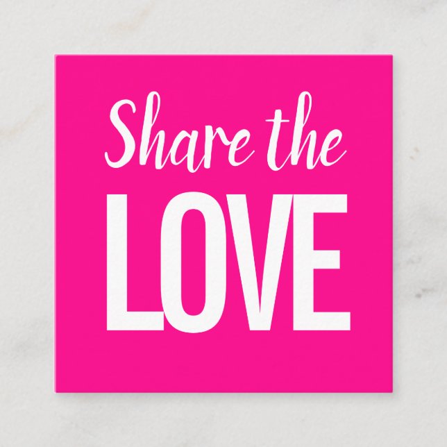 Trendiget modern refererar till ett rosa-referensk fyrkantigt visitkort (Framsida)