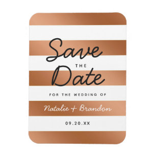 Trendiget Modern Ro Gold Foil Rand Spara datum Magnet