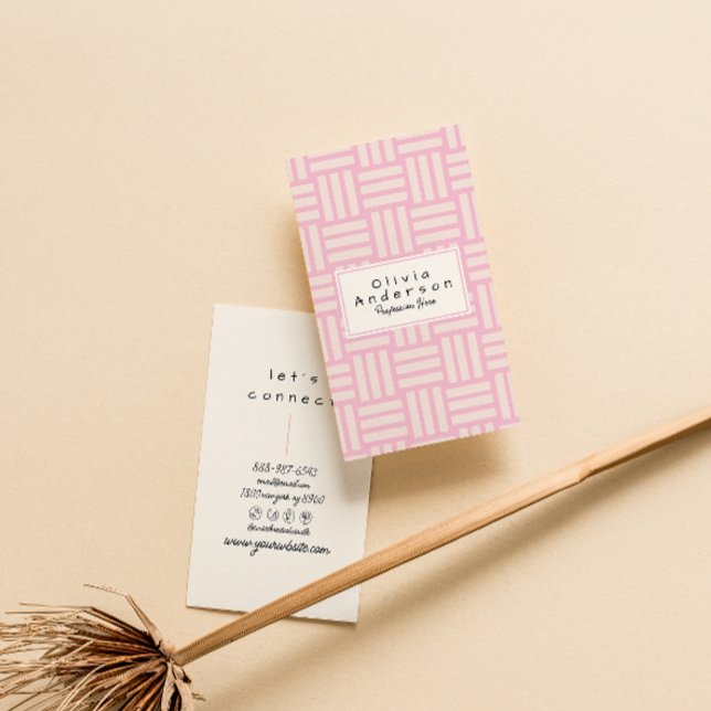 Trendiget Modern Rosa Cream Abstrakt  Girly Visitkort (Skapare uppladdad)