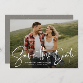 Trendiget Modern skrift sparar datumfotokortet Spara Datumet