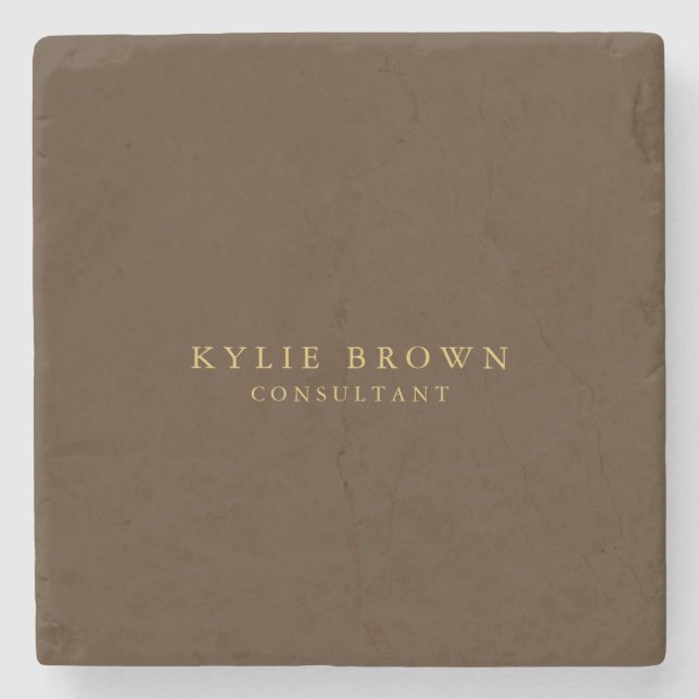 Trendiget Modern Snyggt Brown Guld Professionell Stenunderlägg (Framsidan)