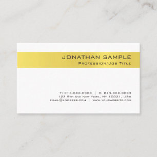 Trendiget Modern Snyggt Guld White Simple Design Visitkort