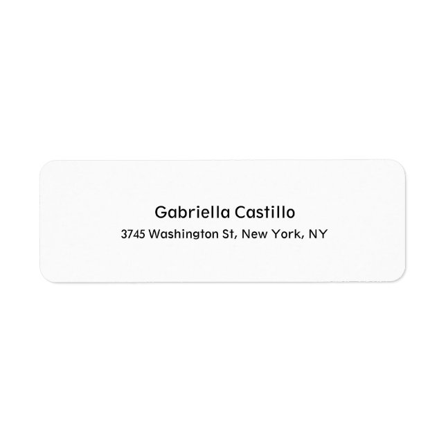 Trendiget Modern Snyggt Professionell Enkel vit Returadress Etikett (Framsidan)