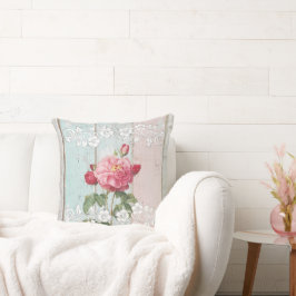 Trendiget Modern vintage rustik wood Rosa Kudde