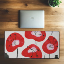 Trendiget Modern Watercolor Red Poppies Snyggt
