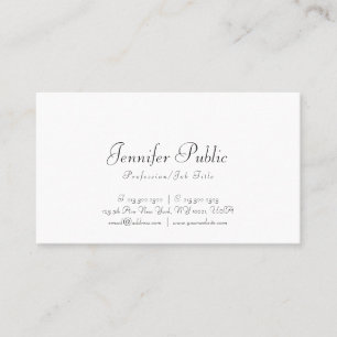 Trendiget Modern White Minimalist Template Elegant Visitkort