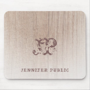 Trendiget Monogram Wood View Disted Text-mall Musmatta