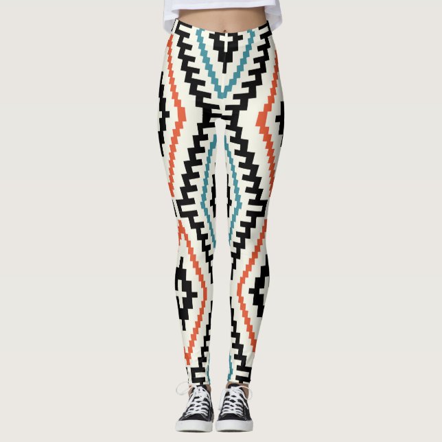 Trendiget mönster Geometric Mode Snyggt Leggings (Framsida)