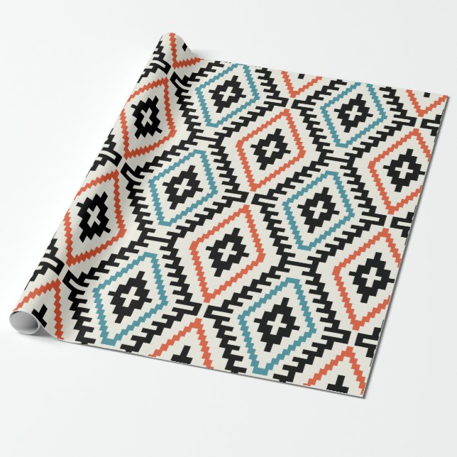 Trendiget mönster Geometric Mode Snyggt Presentpapper (Utrullad)