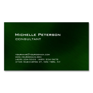 Trendiget Mörk grönt minimalistiskt modersmål Magnetiska Visitkort