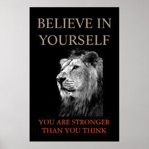Trendiget Motiv Lejon tror på dig själv Poster