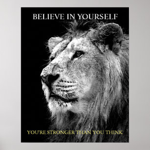 Trendiget Motiv Lejon tror på dig själv Poster