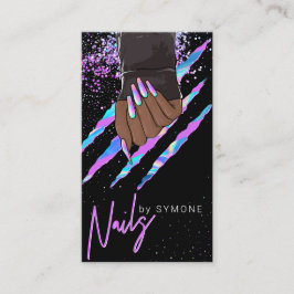 Trendiget Nail Salon Holography Modern Glam Visitkort