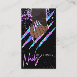 Trendiget Nail Salon Holography Modern Glam Visitkort