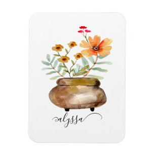 Trendiget Namn i Rusty Rosa ros Flowers Magnet
