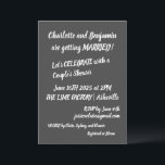 Trendiget Par för contemporary Penseldragare för  Inbjudningar<br><div class="desc">Modern penselbrevör Trendig Par Shower-inbjudan i svartvitt</div>