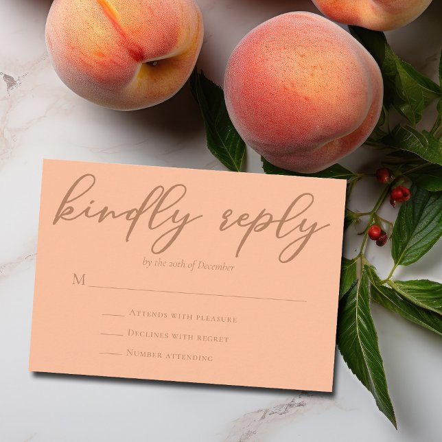 Trendiget Peach Summer Bröllop vänligt besvara OSA (Skapare uppladdad)