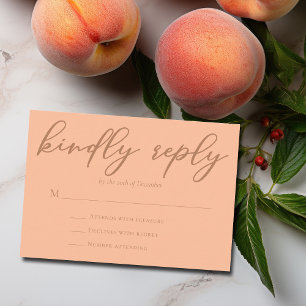Trendiget Peach Summer Bröllop vänligt besvara OSA Kort