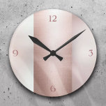 Trendiget Pearl Girly i det moderna blocket Ro Gul Rund Klocka<br><div class="desc">Moderna Ro Guld-blockerade Trendiget Pearl Girly Clocks.</div>