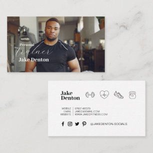 Trendiget Personal Fitness Photo Modern Trainer Visitkort