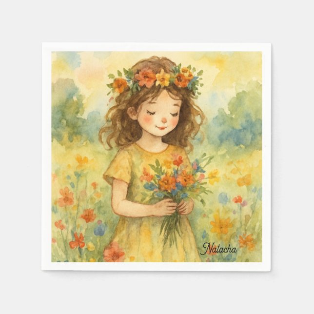 Trendiget personlig återbevattning av vattenfärg pappersservett (Framsidan)