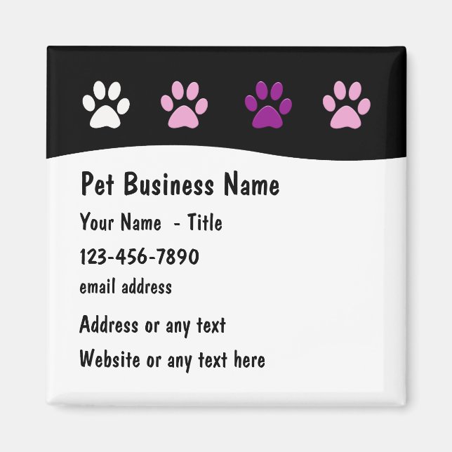 Trendiget Pet Service Business Magnets Magnet (Framsidan)