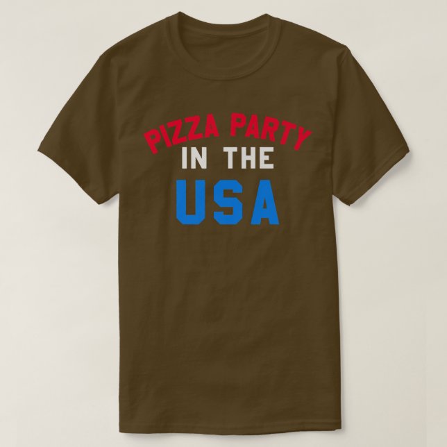Trendiget Pizza Party i USA:s uppsamlingsstation 3 T Shirt (Design framsida)