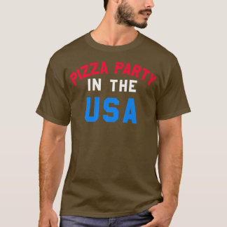 Trendiget Pizza Party i USA:s uppsamlingsstation 3 T Shirt