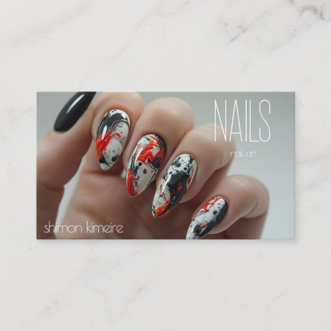 Trendiget Platter Paint Nail Art Manicurist Loyalt Visitkort (Framsida)
