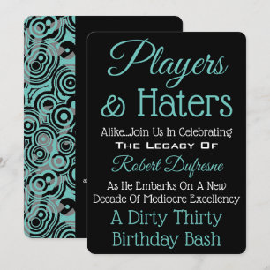 Trendiget "Players & Haters" Party-inbjudan Inbjudningar